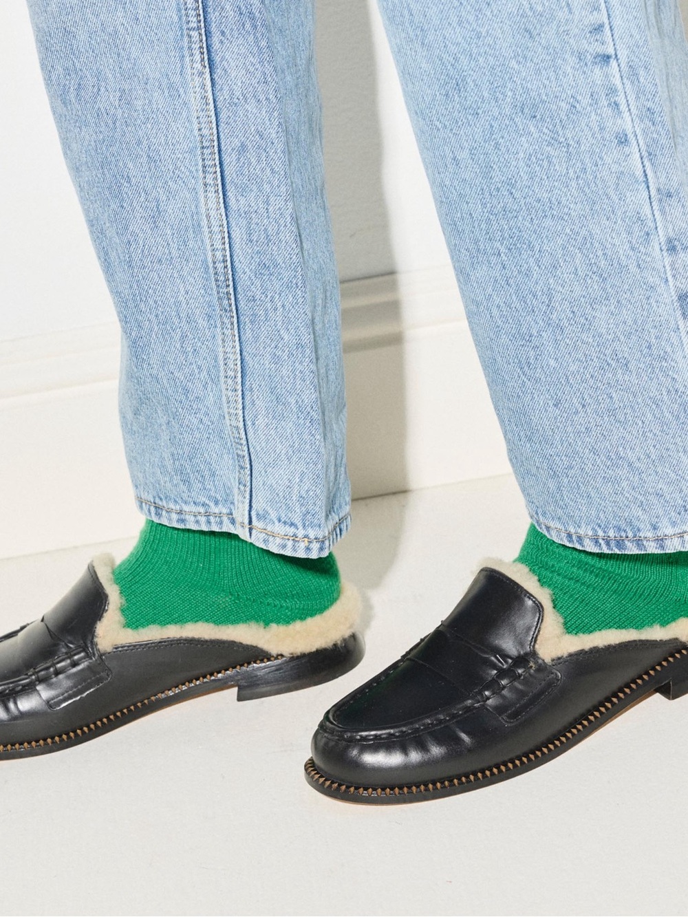 Freda Salvador Penny Loafer Mule Temi Shearling